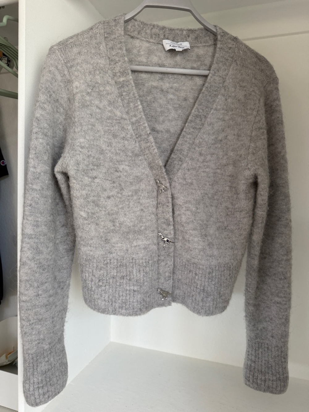 & Other Stories Light Gray wool and mohair Cardigan